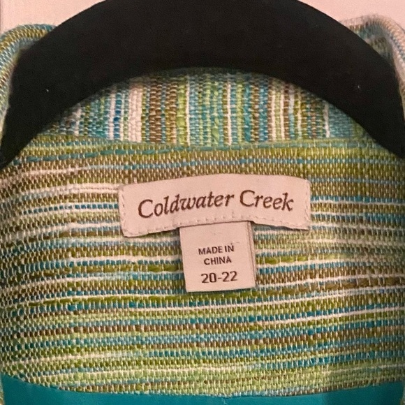 Coldwater Creek Green Multicolored Stripped Plus Size Blazer -Size 20-22 - Picture 8 of 8